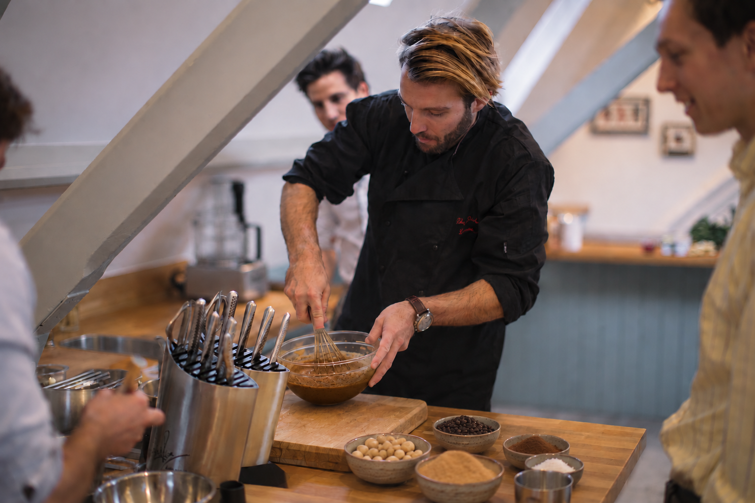 Patrick preparing the smart latte blend